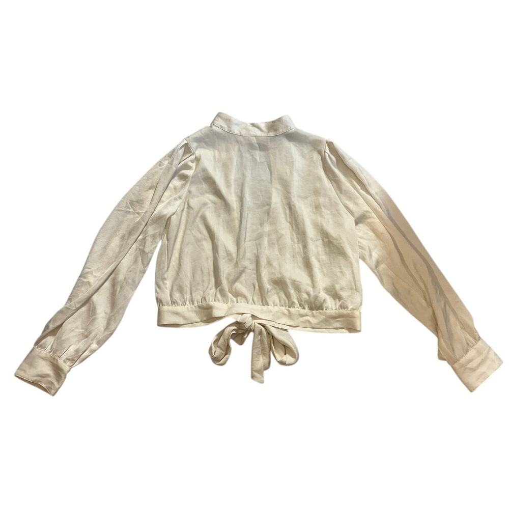 Banana Republic Mock Neck Open Back Top Blouse - Cream - Size: M -Excellent